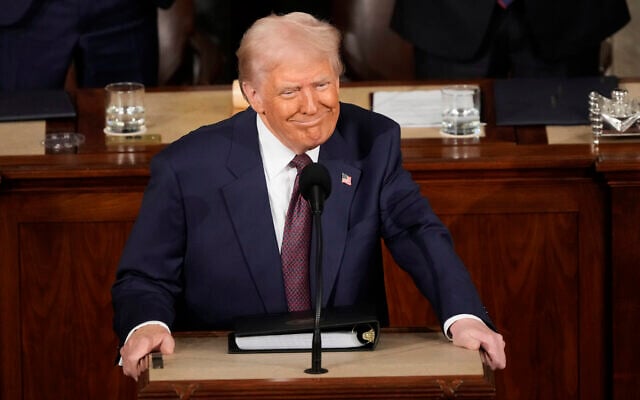US President Donald Trump addresses a joint session of Congress at the Capitol in Washington, Tuesday, March 4, 2025. (Ben Curtis/AP) US President Donald Trump addresses a joint session of Congress at the Capitol in Washington, Tuesday, March 4, 2025. (Ben Curtis/AP)