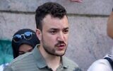 US student negotiator Mahmoud Khalil on the Columbia University campus in New York at an anti-Israel, pro-Palestinian protest encampment on April 29, 2024. (Ted Shaffrey/AP)