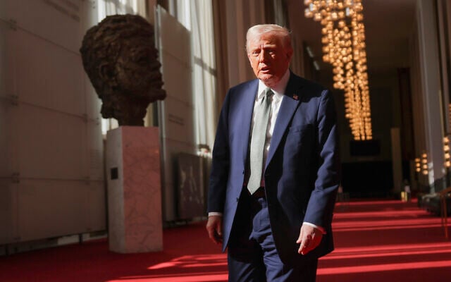 US President Donald Trump tours the John F. Kennedy Center for the Performing Arts in Washington, Monday, March 17, 2025. (Pool via AP) US President Donald Trump tours the John F. Kennedy Center for the Performing Arts in Washington, Monday, March 17, 2025. (Pool via AP)