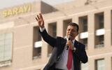 Istanbul's Mayor Ekrem Imamoglu addresses his supporters in front of the Istanbul courthouse, in Istanbul, Turkey, January 31, 2025. (AP Photo/Emrah Gurel)