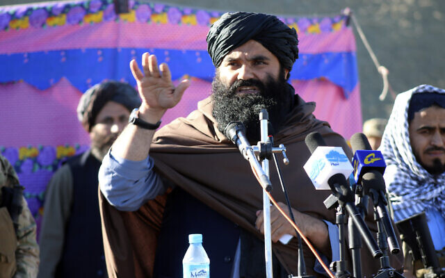 Acting Taliban Interior Minister Sirajuddin Haqqani speaks during the funeral prayers of Khalil Haqqani, the minister for refugees and repatriation, during his funeral procession in eastern Paktia province, Afghanistan, December 12, 2024. (AP Photo/ Saifullah Zahir, File) Acting Taliban Interior Minister Sirajuddin Haqqani speaks during the funeral prayers of Khalil Haqqani, the minister for refugees and repatriation, during his funeral procession in eastern Paktia province, Afghanistan, December 12, 2024. (AP Photo/ Saifullah Zahir, File)