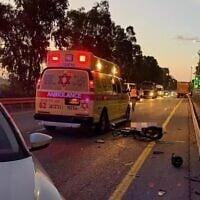 Scene of a deadly road accident on Route 675, south of Afula, March 19, 2025. (Magen David Adom)
