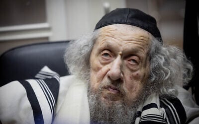 Rabbi Dov Lando seen at his home in Bnei Brak, on February 27, 2024. (Chaim Goldberg/Flash90)