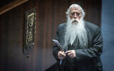 Jerusalem Affairs Minister Meir Porush in the Knesset plenum, April 15, 2024. (Chaim Goldberg/Flash90)