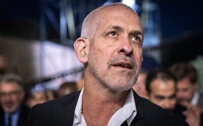 Ronen Bar, head of the Shin Bet security services, attends a ceremony on May 5, 2024. (Chaim Goldberg/Flash90)
