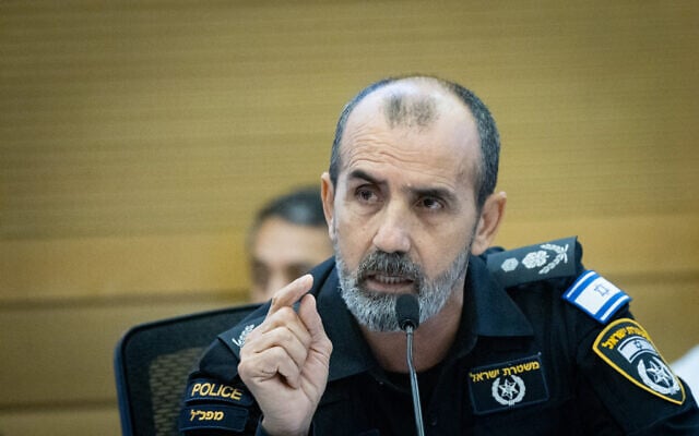 Chief of Israel Police Daniel Levy seen at a National Security committee meeting at the Knesset on November 13, 2024. (Chaim Goldbergl/Flash90) Chief of Israel Police Daniel Levy seen at a National Security committee meeting at the Knesset on November 13, 2024. (Chaim Goldbergl/Flash90)
