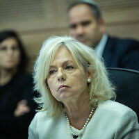 Attorney General Gali Baharav-Miara attends a Constitution, Law and Justice Committee leads a committee meeting in the Knesset, Jerusalem, November 18, 2024. (Yonatan Sindel/Flash90)