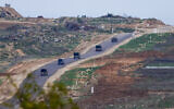 Israeli soldiers operating inside the northern Gaza Strip, as seen from the Israeli side of the border, on February 9, 2025. (Tomer Neuberg/Flash90)