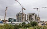Construction in the central town of Gedera, February 24, 2025. (Yossi Aloni/ FLASH90)
