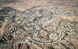 Aerial view of Ma'ale Adumim, a West Bank settlement outside of Jerusalem, February 25, 2025. (Oren Cohen/Flash90)