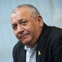 National Unity MK Gadi Eisenkot attends a faction meeting at the Knesset, in Jerusalem, on March 10, 2025. (Yonatan Sindel/Flash90)