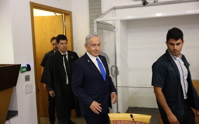 Prime Minister Benjamin Netanyahu arrives at the District Court in Tel Aviv, before the start of his testimony in his corruption trial, March 17, 2025 (Tomer Appelbaum/POOL) Prime Minister Benjamin Netanyahu arrives at the District Court in Tel Aviv, before the start of his testimony in his corruption trial, March 17, 2025 (Tomer Appelbaum/POOL)