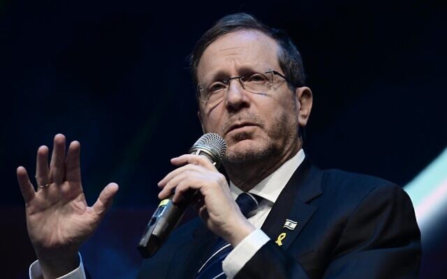 President Isaac Herzog attends a conference organized by the Defense Ministry Rehabilitation Department held at the Tel Aviv University, March 25, 2025. (Tomer Neuberg/FLASH90) President Isaac Herzog attends a conference organized by the Defense Ministry Rehabilitation Department held at the Tel Aviv University, March 25, 2025. (Tomer Neuberg/FLASH90)