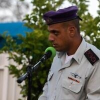 Commander of the Gaza Division's Northern Brigade, Col. Haim Cohen, is seen during a handover ceremony, April 16, 2023. (Israel Defense Forces)