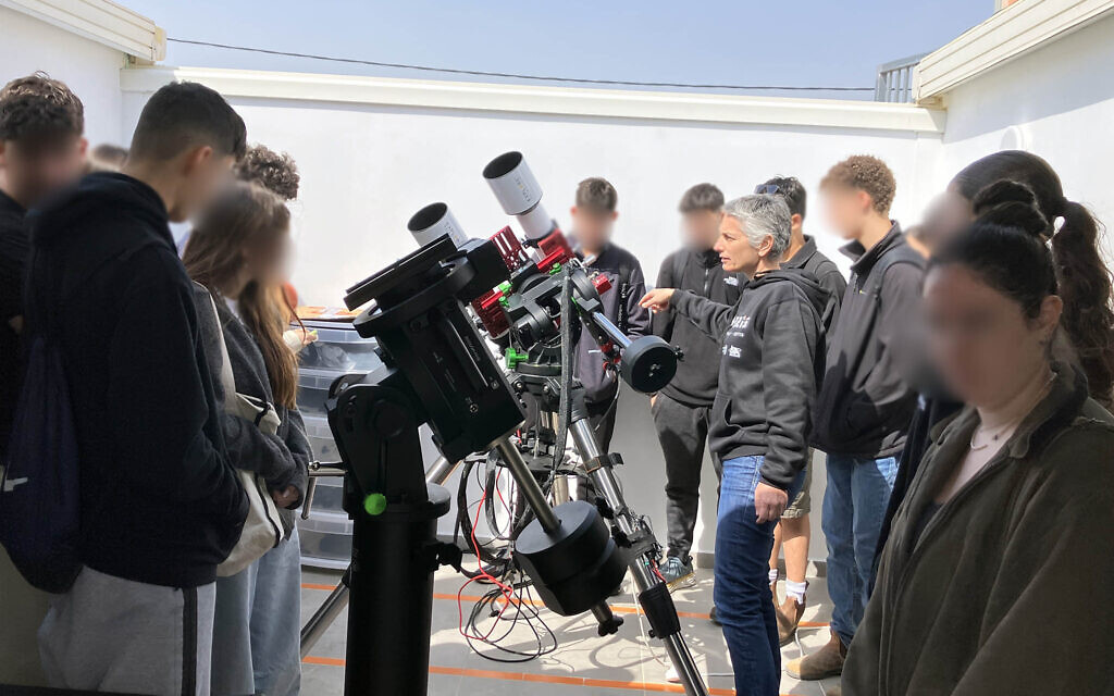 High school students visit Solaris, the first and only national solar observatory in Isfiye, northern Israel on March 5, 2025. (Diana Bletter/Times of Israel)