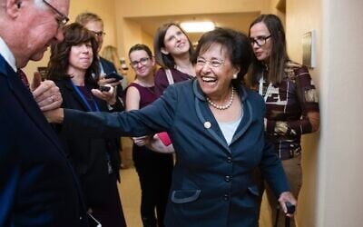 US Rep. Nita Lowey in the Capitol, October 16, 2019. (Tom Williams/CQ-Roll Call, Inc via Getty Images via JTA)