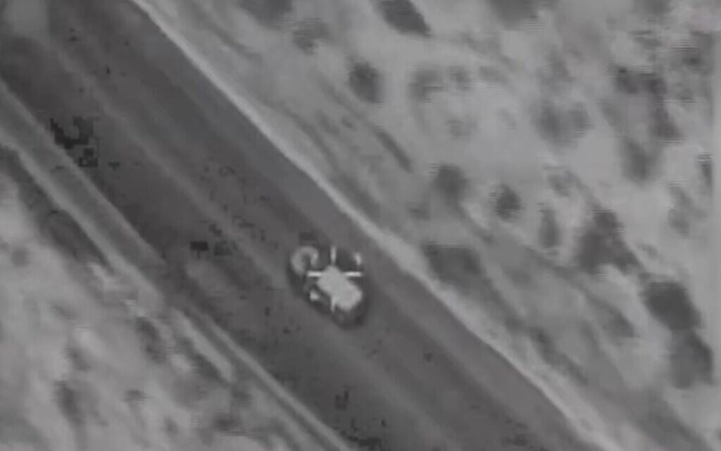 Footage of an Israeli strike on a Hezbollah commander in south Lebanon, March 27, 2025 (Israel Defense Forces)