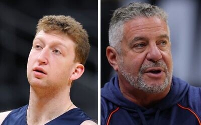 This composite image shows Danny Wolf (L) and Bruce Pearl (Kevin C. Cox/Getty Images via AFP)