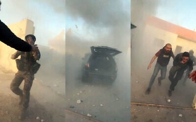 The aftermath of a reported Hezbollah rocket attack on the Syria-Lebanon border, March 17, 2025. (Screenshot: X)