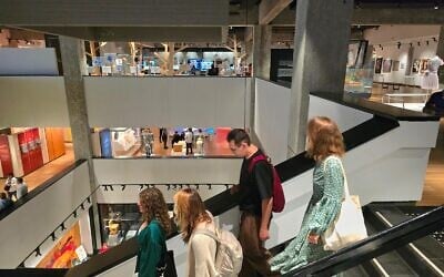 Visitors at Tel Aviv's Anu Museum of the Jewish People in February 2025 (Courtesy)