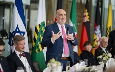Israel's Ambassador to Germany Ron Prosor addresses the Conference of Minister-Presidents, March 12, 2025 (Media Service Saxony)