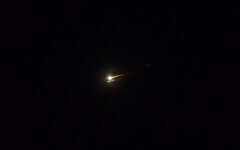 The interception of a Houthi ballistic missile fired from Yemen at Israel, March 24, 2025. (Courtesy of Bareket Askeloni)