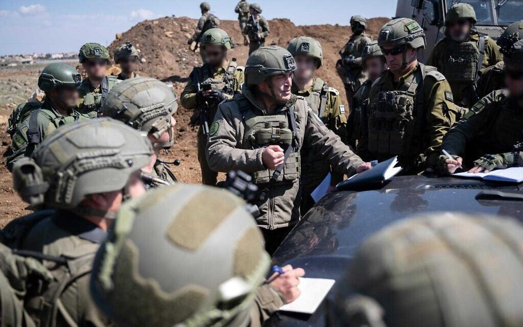 IDF Chief of Staff Lt. Gen. Eyal Zamir meets with officers in southern Syria, March 9, 2025. (Israel Defense Forces)