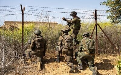 Illustrative: IDF troops carry out a drill on the Lebanon border, March 26, 2025. (Israel Defense Forces)