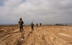 Troops of the Gaza Division operate in the southern Gaza Strip, in a handout photo issued by the military on March 19, 2025. (Israel Defense Forces)
