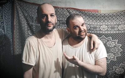 Brothers Iair (L) and Eitan Horn in a Hamas propaganda video ahead of Iair's release from captivity in Feburary 2025. (Screen capture)
