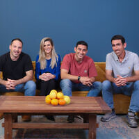 Founders of Israeli defense tech startup Kela Technologies (from left to right): Jason Manne, Hamutal Meridor, Alon Dror, and Omer Bar-Ilan. (Courtesy Kela)