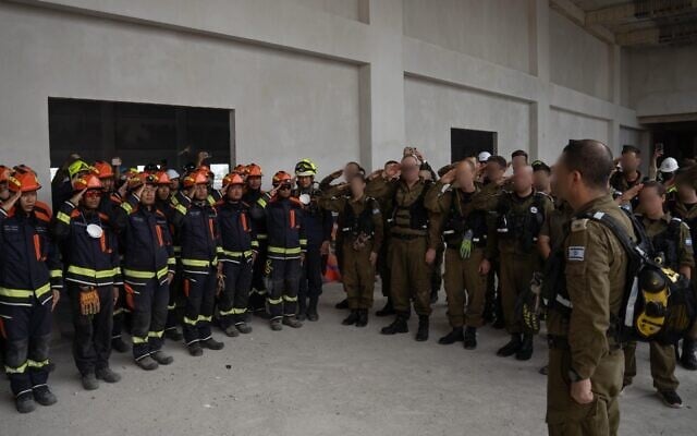 Israeli search and rescue experts are seen in Thailand to assist following a major earthquake, in a photo cleared for publication on April 9, 2025. (Israel Defense Forces)
