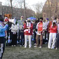 Graduate student Momodou Taal speaks at an encampment at Cornell University campus in New York, after being suspended for disruptive behavior during anti-Israel protests, April 27, 2024. (YouTube screenshot / Cornell Daily Sun)