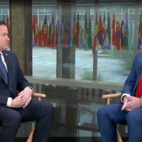 Secretary of State Marco Rubio talks to Michael Benz, a Jewish former Trump official with a Hitler-praising online alter ego, April 16, 2025. (Screen capture, US State Department)