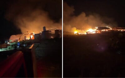 A fire burns at the Palestinian village of Bardala, April 24, 2025. (X; used in accordance with Clause 27a of the Copyright Law)