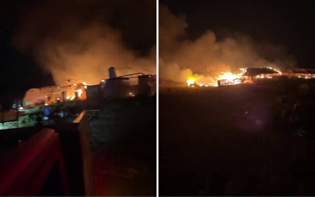 A fire burns at the Palestinian village of Bardala, April 24, 2025. (X; used in accordance with Clause 27a of the Copyright Law)