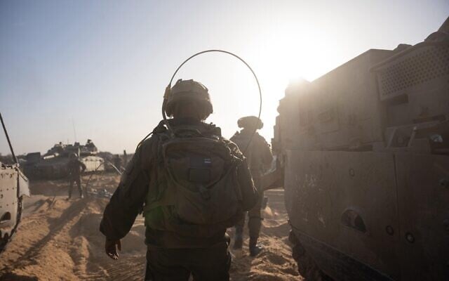 Troops of the 36th Division operate in the Morag Corridor in the southern Gaza Strip, in a handout photo issued on April 12, 2025. (Israel Defense Forces) Troops of the 36th Division operate in the Morag Corridor in the southern Gaza Strip, in a handout photo issued on April 12, 2025. (Israel Defense Forces)