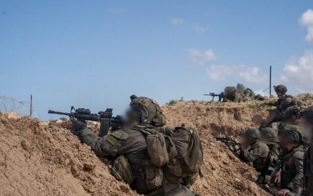 IDF troops operate in the northern Gaza Strip in a handout photo issued on April 4, 2025. (Israel Defense Forces) IDF troops operate in the northern Gaza Strip in a handout photo issued on April 4, 2025. (Israel Defense Forces)