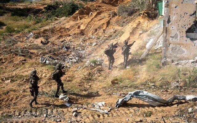 Troops of the 36th Division operate in the Morag Corridor in the southern Gaza Strip, in a handout photo issued on April 12, 2025. (Israel Defense Forces) Troops of the 36th Division operate in the Morag Corridor in the southern Gaza Strip, in a handout photo issued on April 12, 2025. (Israel Defense Forces)