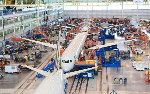 Illustrative: A Boeing 787 aircraft seen during final assembly production in Charleston, South Carolina, August 4, 2022. (BOEING / AFP)
