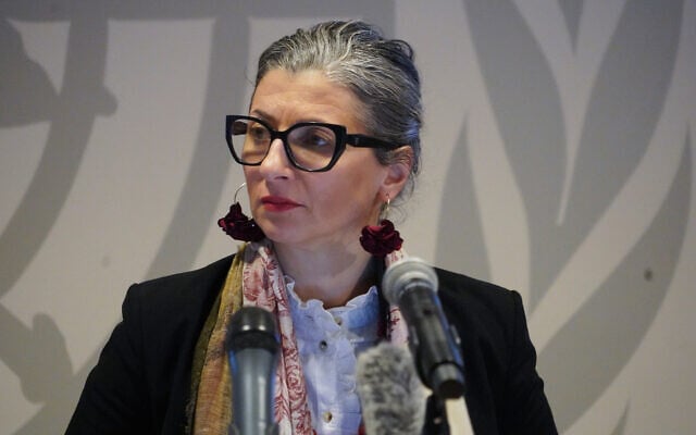 UN Special Rapporteur on the Rights Situation in the Palestinian Territories Francesca Albanese holds a press conference at the UN City in Copenhagen, Denmark on February 5, 2025 (James Brooks / AFP) UN Special Rapporteur on the Rights Situation in the Palestinian Territories Francesca Albanese holds a press conference at the UN City in Copenhagen, Denmark on February 5, 2025 (James Brooks / AFP)