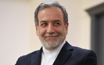 Iranian Foreign Minister Abbas Araghchi attends a meeting with his Armenian counterpart in Yerevan on March 25, 2025. (Karen Minasyan/AFP)