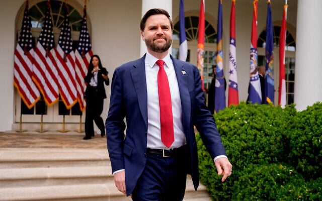 US Vice President JD Vance arrives for a "Make America Wealthy Again" trade announcement in the Rose Garden at the White House on April 2, 2025, in Washington. (Andrew Harnik/Getty Images/AFP)