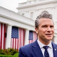 Defense Secretary Pete Hegseth departs after US President Donald Trump signs executive orders imposing tariffs on imported goods during a "Make America Wealthy Again" trade announcement event in the Rose Garden at the White House on April 2, 2025 in Washington, DC. (Andrew Harnik/Getty Images/AFP)