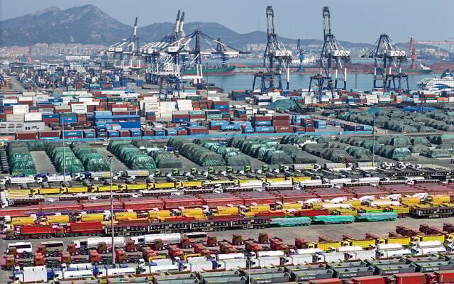 Cars and other vehicles for export are seen at a port in Yantai, in eastern China's Shandong province on April 3, 2025. (AFP) Cars and other vehicles for export are seen at a port in Yantai, in eastern China's Shandong province on April 3, 2025. (AFP)