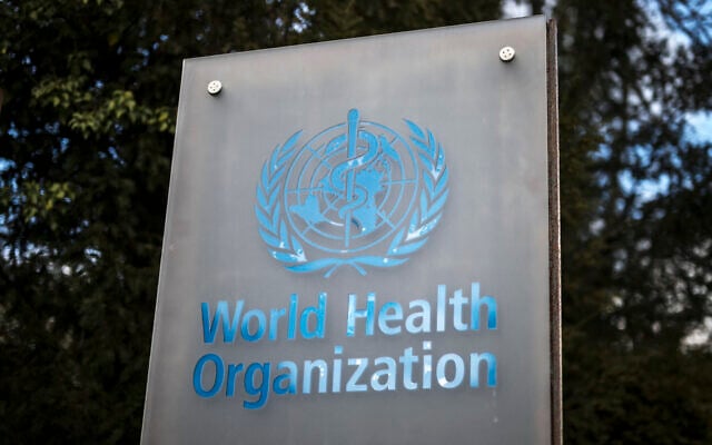 A sign of the World Health Organization (WHO) displayed at their headquarters in Geneva, Switzerland, on March 13, 2025. (Fabrice COFFRINI / AFP) A sign of the World Health Organization (WHO) displayed at their headquarters in Geneva, Switzerland, on March 13, 2025. (Fabrice COFFRINI / AFP)