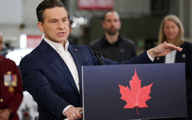 Canadian Conservative leader Pierre Poilievre speaks during a campaign event on April 12, 2025, in Ottawa, Canada. (Dave Chan / AFP) Canadian Conservative leader Pierre Poilievre speaks during a campaign event on April 12, 2025, in Ottawa, Canada. (Dave Chan / AFP)