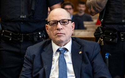 Harvey Weinstein appears at Manhattan Criminal Court on, April 9, 2025, in New York City. Disgraced Hollywood mogul Harvey Weinstein faces a retrial starting April 15, on rape and sex assault charges for which a previous verdict was overturned, forcing survivors who helped fire up the "MeToo" movement to testify against him once again. (Eduardo Munoz Alvarez / POOL / AFP)