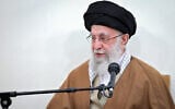Iran's Supreme Leader Ayatollah Ali Khamenei addresses Iranian government officials in Tehran on April 15, 2025. (Photo by KHAMENEI.IR / AFP)