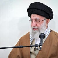 Iran's Supreme Leader Ayatollah Ali Khamenei addresses Iranian government officials in Tehran on April 15, 2025. (Photo by KHAMENEI.IR / AFP)
